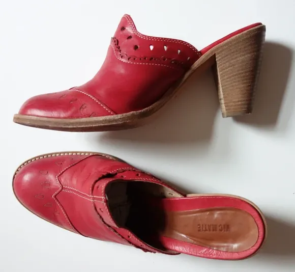 Vic Matié Leder-Pumps, Rot, Gr. 40