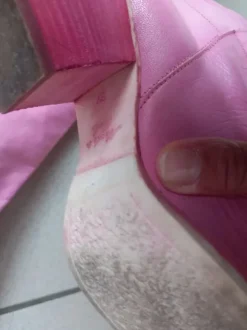 Vintage bottes cuir rose.37