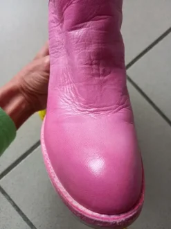 Vintage bottes cuir rose.37
