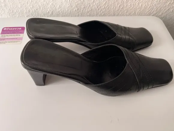 Vintage Leder-Mules / Pantoletten – 90er Jahre – Gr. 37 – hochwertiges