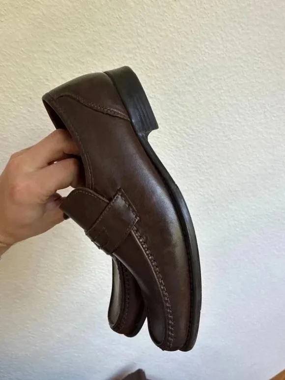 Vintage Penny Loafer Square Toe Moccasin Italian Dress Shoes 90s Y2K Old Money