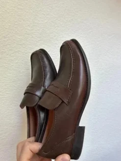 Vintage Penny Loafer Square Toe Moccasin Italian Dress Shoes 90s Y2K Old Money
