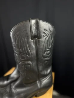 Vintage Sancho Cowboy Boots – Black Leather – Size 39