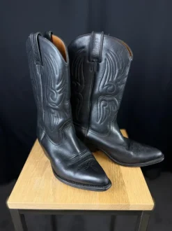 Vintage Sancho Cowboy Boots – Black Leather – Size 39