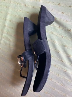 Zehentrenner Pantoletten Gr. 41 Leder mit Gummisohle