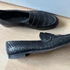 Zwarte gevlochten leren Panara loafers/instappers