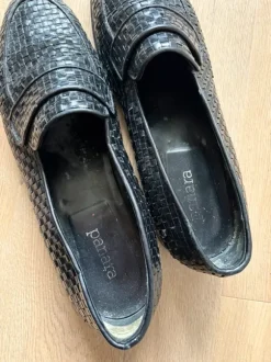 Zwarte gevlochten leren Panara loafers/instappers