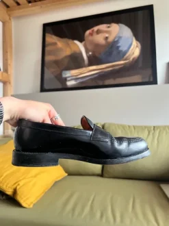 Zwarte leren loafers maat 39/40