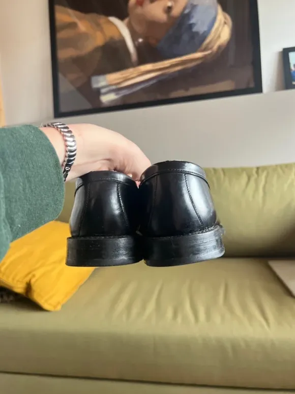 Zwarte leren loafers maat 39/40